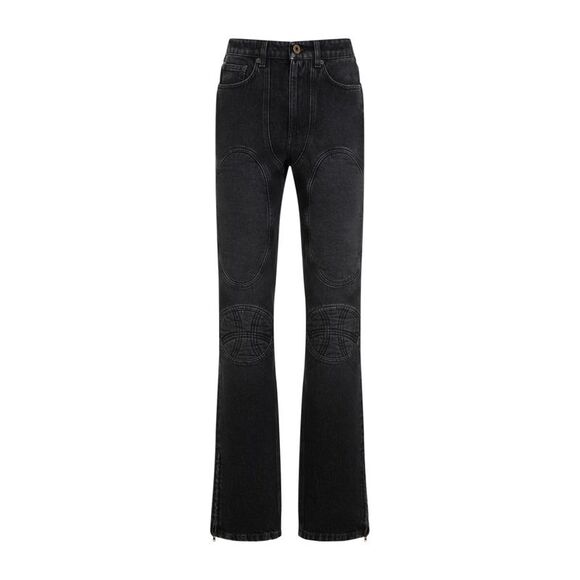 Jean Paul Gaultier Denim Jeans With Lacing And Knee Bonding Detail Women